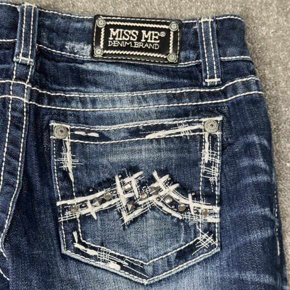 Miss Me Straight Leg Jeans Women’s 27 Blue VTG‎ 23C JD1071T Distressed Stretch - Picture 12 of 14